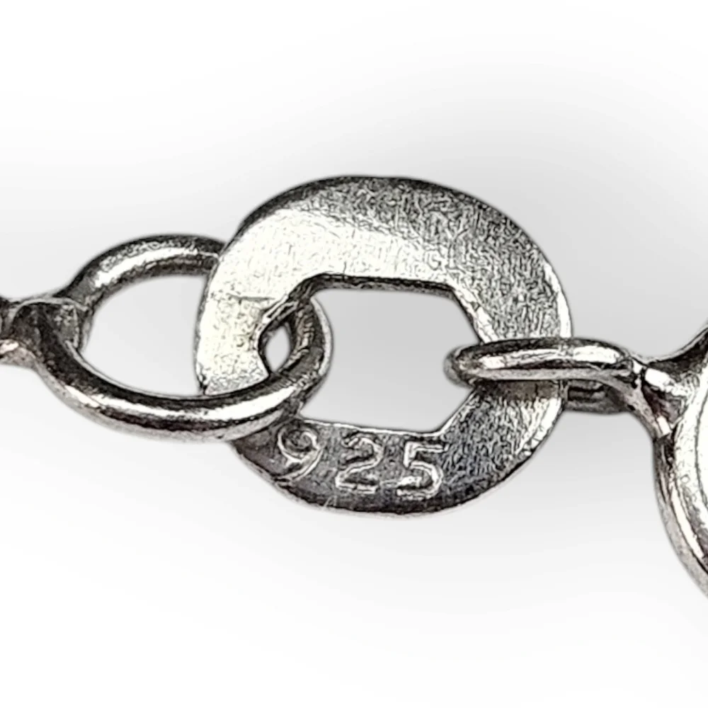 Sterling O Initial Pendant Chain Necklace White Cubic Zirconia 925 Silver 19